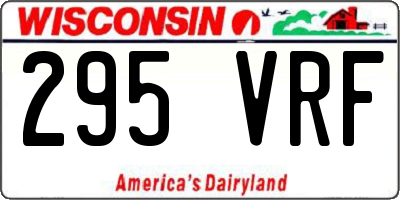 WI license plate 295VRF
