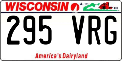 WI license plate 295VRG