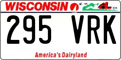 WI license plate 295VRK