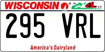 WI license plate 295VRL
