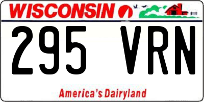 WI license plate 295VRN