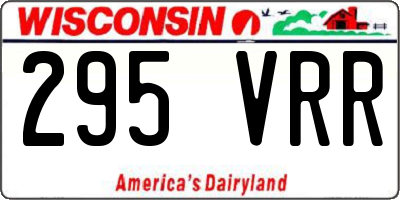 WI license plate 295VRR