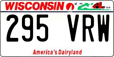 WI license plate 295VRW