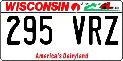 WI license plate 295VRZ