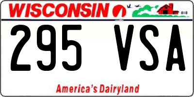 WI license plate 295VSA