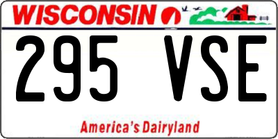 WI license plate 295VSE