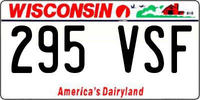 WI license plate 295VSF