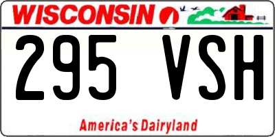 WI license plate 295VSH