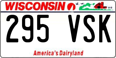 WI license plate 295VSK