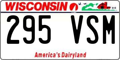 WI license plate 295VSM