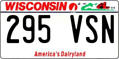 WI license plate 295VSN