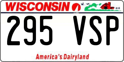 WI license plate 295VSP