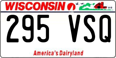 WI license plate 295VSQ