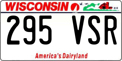 WI license plate 295VSR