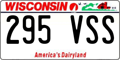 WI license plate 295VSS