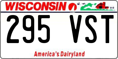 WI license plate 295VST