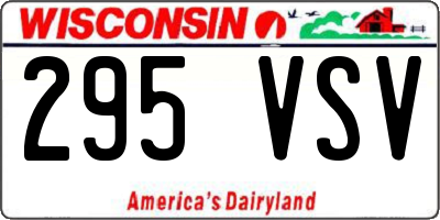 WI license plate 295VSV