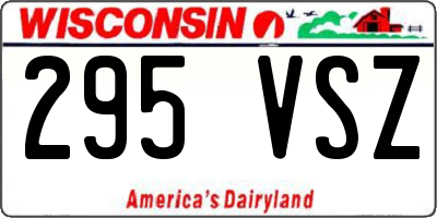 WI license plate 295VSZ