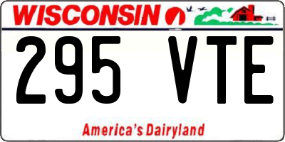 WI license plate 295VTE