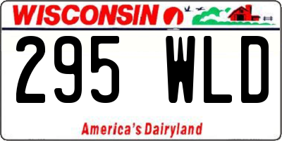 WI license plate 295WLD