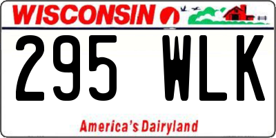 WI license plate 295WLK