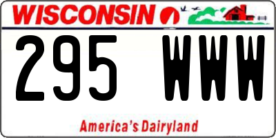 WI license plate 295WWW