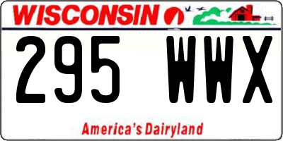 WI license plate 295WWX