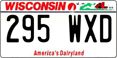 WI license plate 295WXD