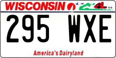 WI license plate 295WXE