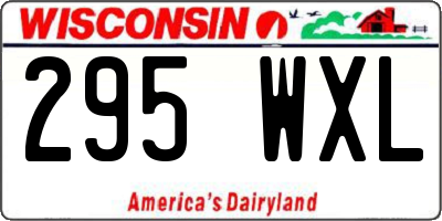 WI license plate 295WXL