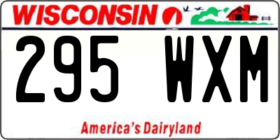 WI license plate 295WXM