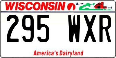 WI license plate 295WXR