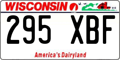 WI license plate 295XBF