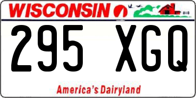 WI license plate 295XGQ