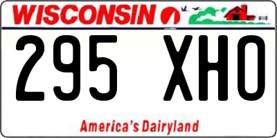 WI license plate 295XHO