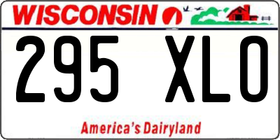 WI license plate 295XLO