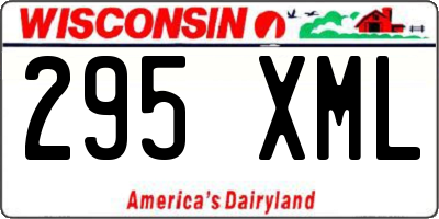WI license plate 295XML