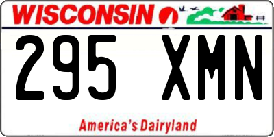 WI license plate 295XMN
