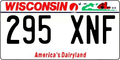 WI license plate 295XNF
