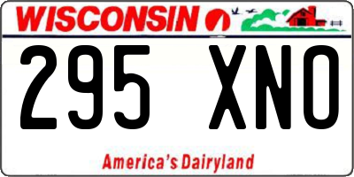 WI license plate 295XNO