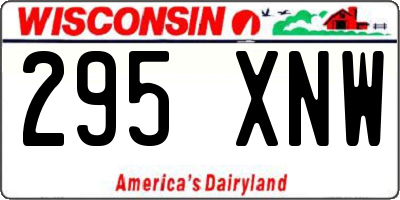 WI license plate 295XNW