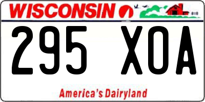 WI license plate 295XOA