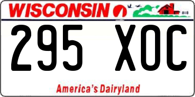 WI license plate 295XOC