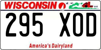 WI license plate 295XOD