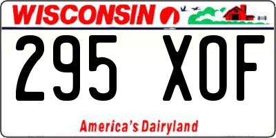 WI license plate 295XOF