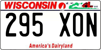 WI license plate 295XON