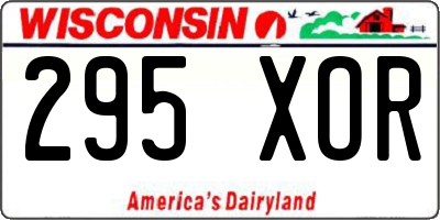 WI license plate 295XOR