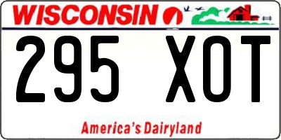 WI license plate 295XOT