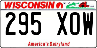 WI license plate 295XOW