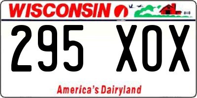 WI license plate 295XOX